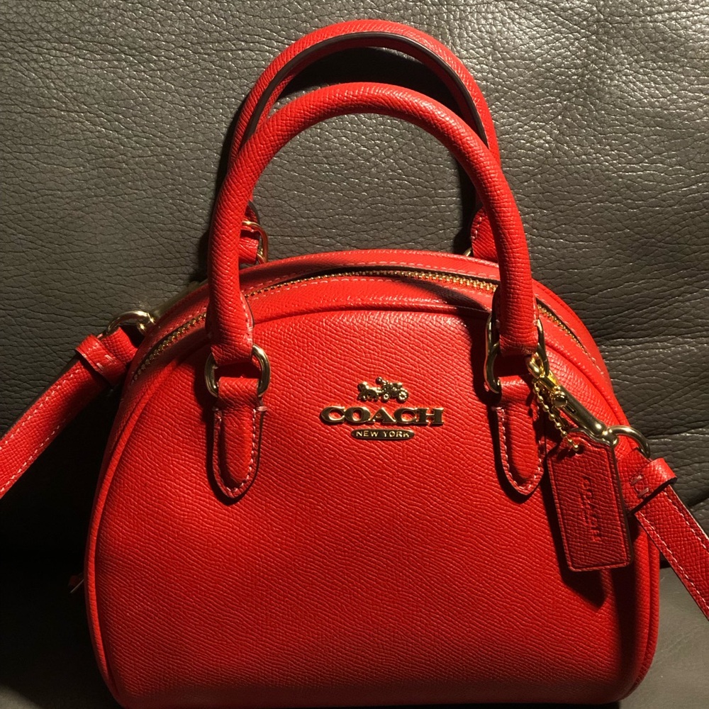 COACH Sydney leather satchel in Miami Red